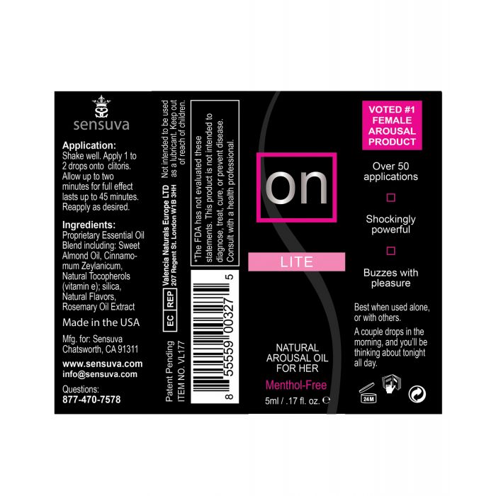 ON Natural Arousal Oil For Her - Lite 5 ml Bottle