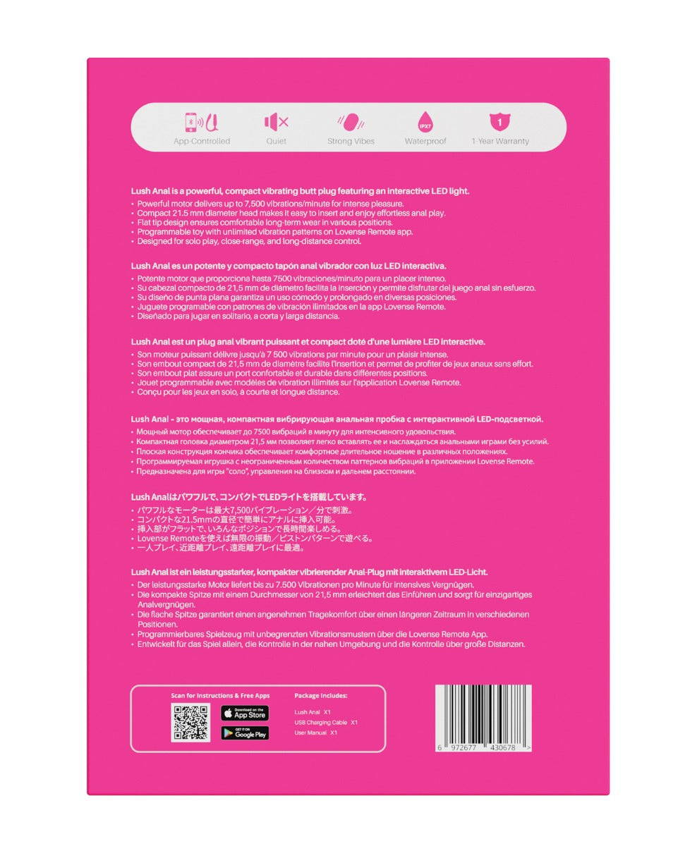 Lovense Lush Anal App-Controlled Butt Plug