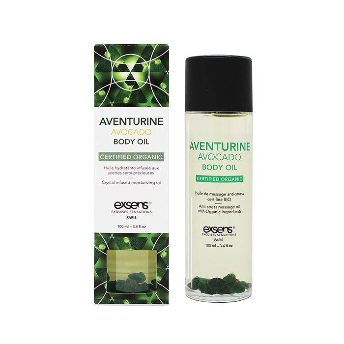 EXSENS of Paris Organic Body Oil w/Stones - Adventurine Avocado 100 ml