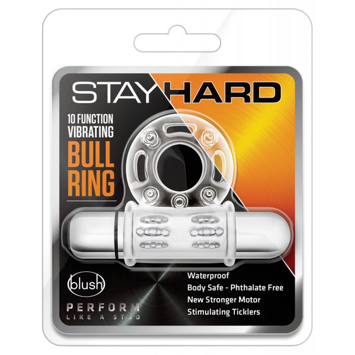 Blush Stay Hard 10 Function Vibrating Bull Ring Cock Ring