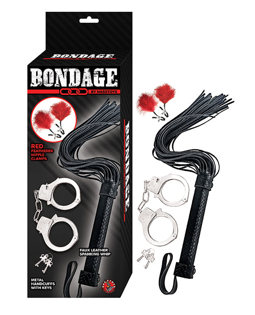 Bondage by Nasstoys Whip & Cuff Set